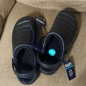 Rugged Shark Men’s Black Memory Foam Clog Slides
